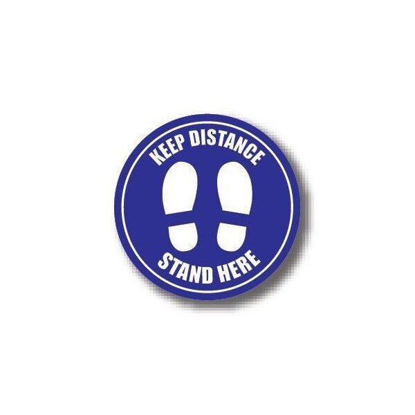 Ergomat 30in CIRCLE SIGNS Keep Distance Stand Here DSV-SIGN 900 #6352 -UEN - main